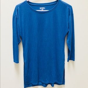 BONGO Long Tee T-Shirt Tunic Blue Blouse Top Sz M